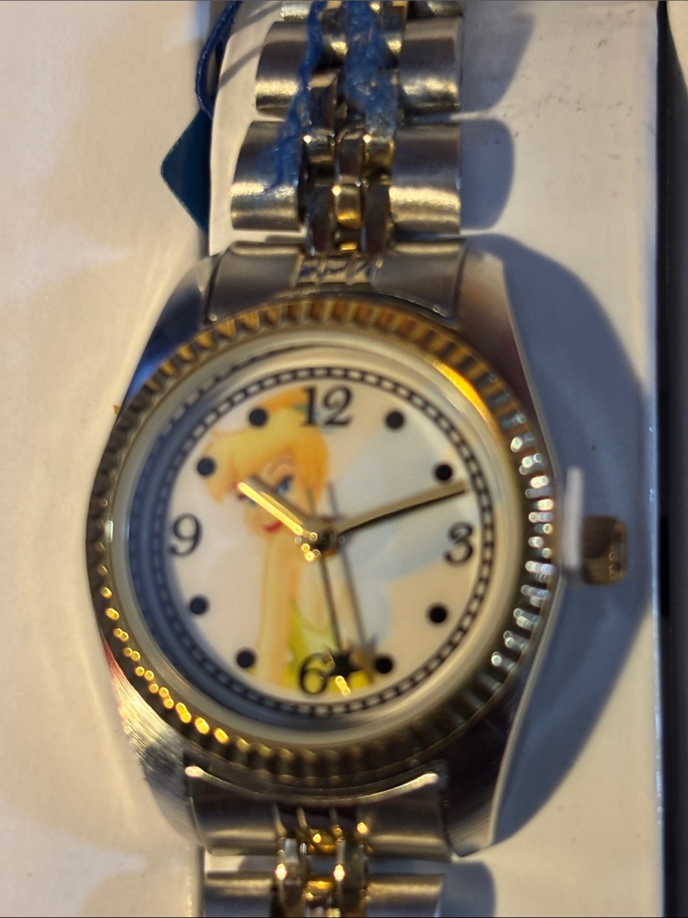 Disney Two-Tone Silver and Gold Tinker Bell Dial Watch